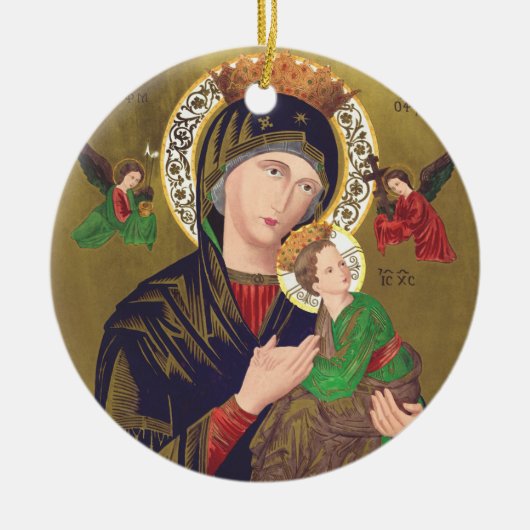 Onze Dame van Perpetual Help Keramisch Ornament (Voorkant)