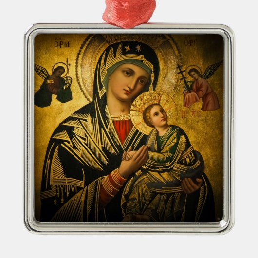 Onze Dame van Perpetual Help Metalen Ornament (Voorkant)