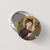 Onze Dame van Perpetual Help Ronde Button 3,2 Cm (Voorkant /achterkant)
