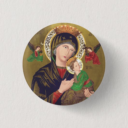 Onze Dame van Perpetual Help Ronde Button 3,2 Cm (Voorkant)