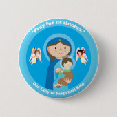 Onze Dame van Perpetual Help Ronde Button 5,7 Cm (Voorkant)