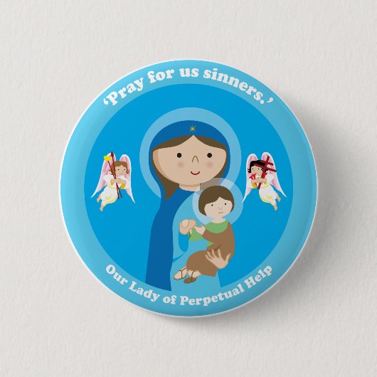 Onze Dame van Perpetual Help Ronde Button 5,7 Cm (Voorkant)