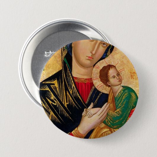 Onze Dame van Perpetual Help Ronde Button 7,6 Cm (Voorkant /achterkant)