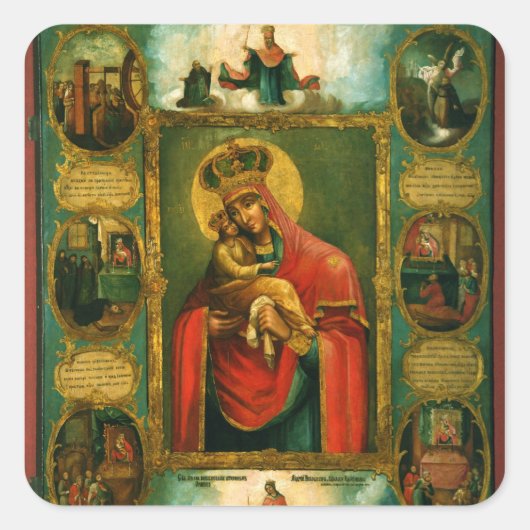 Onze dame van Pochaev Vierkante Sticker (Voorkant)