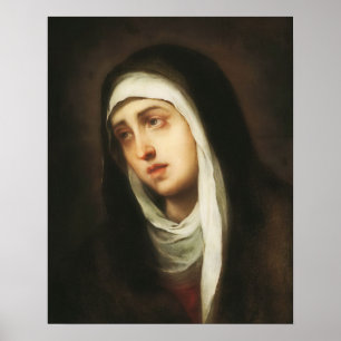 Onze dame van Sorrows Virgin Mary Dolorosa Poster