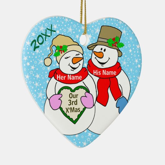 Onze derde kerst keramisch ornament (Rechts)