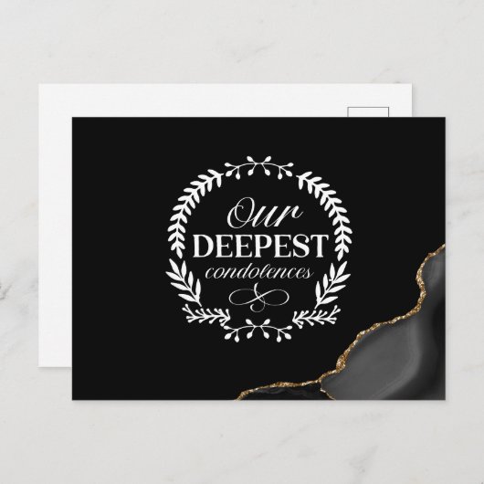 Onze diepste condoleances op Black postcard Briefkaart (Voorkant / Achterkant)