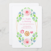 Onze dochter studeert linen-uitnodiging af kaart (Voorkant / Achterkant)