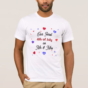 Onze eerste 4 juli als Mr & Mrs T-shirt