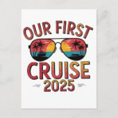 Onze Eerste Cruise 2025 Zomer Trip Matching Briefkaart (Voorkant)
