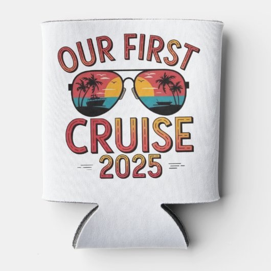 Onze eerste cruise 2025 zomerreis matching blikjeskoeler (Voorkant)