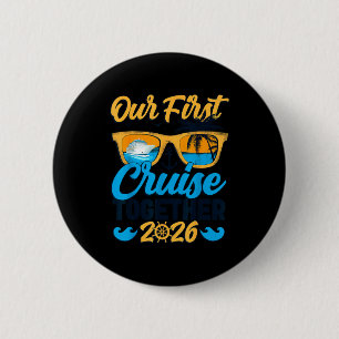 Onze eerste cruise 2026 samen cute bijpassende kop ronde button 5,7 cm