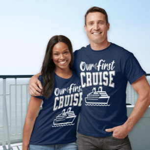 Onze eerste cruise familie vakantie reis marine t-shirt