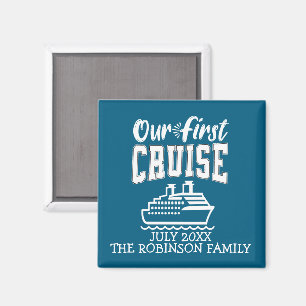 Onze eerste cruise familie vakantie souvenir magneet