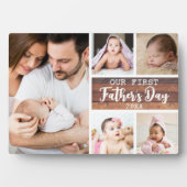 Onze eerste fotocollage van Vaderdag Wood 5 Fotoplaat (voorkant)