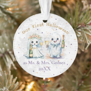 Onze eerste Halloween als Mr & Mrs Jubileum Ornament