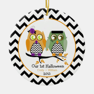 Onze eerste Halloween eigenaar van gepersonaliseer Keramisch Ornament