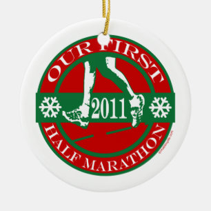 Onze eerste halve marathon - 2011 keramisch ornament