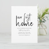 Onze eerste Home Housewarming Party uitnodiging (Staand voorkant)