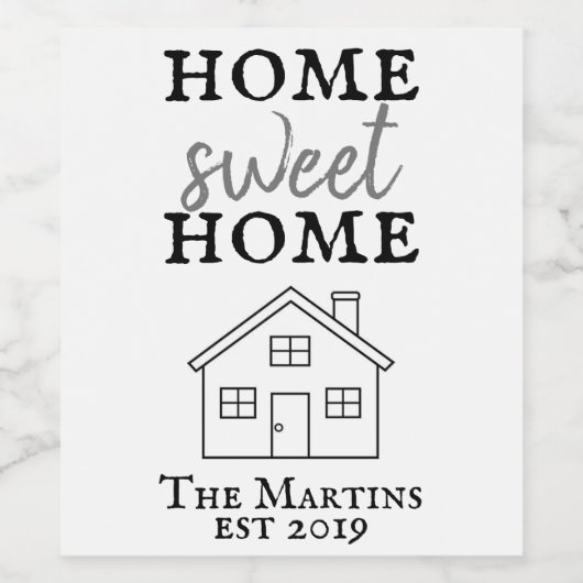 ONZE EERSTE HUIS / trouwcadeau / nieuw huis Wijn Etiket (Enkel label)