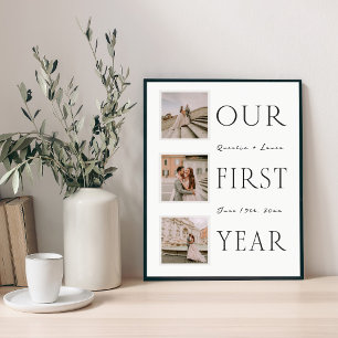 Onze Eerste Jaar Huwelijksfotoposter Poster