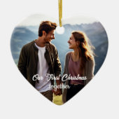 Onze eerste kerst 1 foto keramisch ornament (Voorkant)