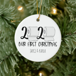Onze eerste kerst - 2020-decoratie - Toliet Paper Keramisch Ornament