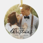 Onze eerste kerst als de heer en mevrouw 2020 keramisch ornament (Voorkant)