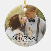 Onze eerste kerst als de heer en mevrouw 2020 keramisch ornament (Achterkant)