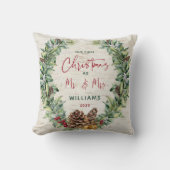 Onze eerste kerst als de heer en mevrouw Pine kran Kussen (Voorkant)