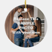 Onze eerste kerst als familie van 4 keramisch ornament (Achterkant)