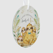 Onze eerste kerst als familie van vier sleuven ornament (voorkant)