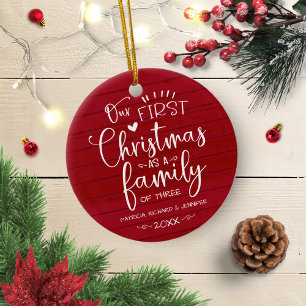Onze eerste kerst als familieruilhuis keramisch ornament