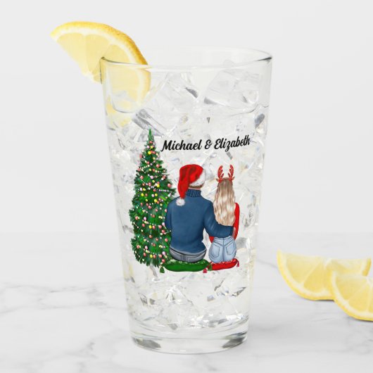 Onze eerste kerst als gehuwd paar glas (Voorkant ijs)