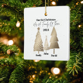 Onze eerste kerst als gezin van 3 keramisch ornament