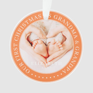 Onze eerste kerst als grootmoeder en opa simpel ornament