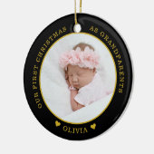 Onze eerste kerst als grootouders 2 Foto Keramisch Ornament (Links)