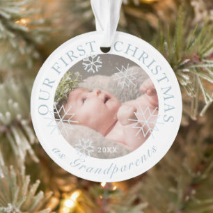Onze eerste kerst als grootouders Blue Boy Foto Ornament