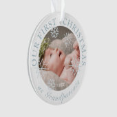 Onze eerste kerst als grootouders Blue Boy Foto Ornament (voorkant)