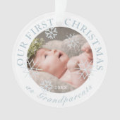 Onze eerste kerst als grootouders Blue Boy Foto Ornament (voorkant)
