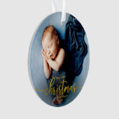 Onze eerste kerst als grootouders Elegant Foto Ornament (voorkant)
