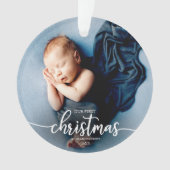 Onze eerste kerst als grootouders Elegant Foto Ornament (voorkant)