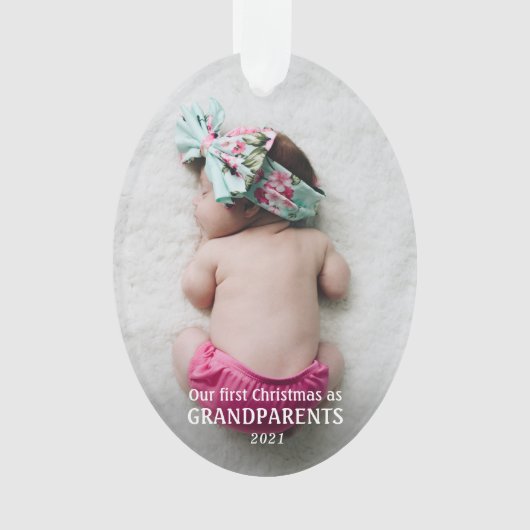 Onze eerste kerst als grootouders | Foto Baby Ornament (voorkant)