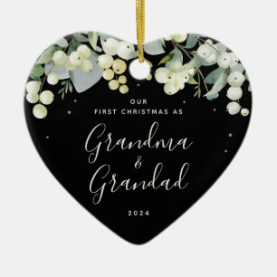 Onze eerste kerst als grootouders Foto Hart Keramisch Ornament