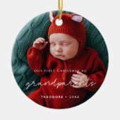 Onze eerste kerst als grootouders Foto Keramisch Ornament (Voorkant)