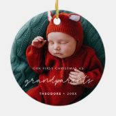 Onze eerste kerst als grootouders Foto Keramisch Ornament (Achterkant)