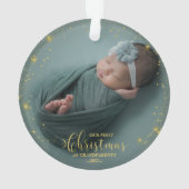 Onze eerste kerst als grootouders Foto-versiering Ornament (achterkant)