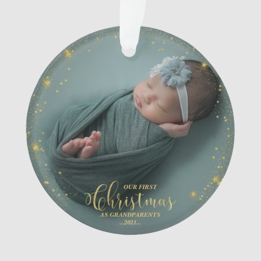 Onze eerste kerst als grootouders Foto-versiering Ornament (voorkant)