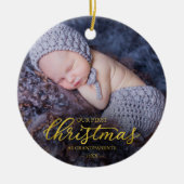 Onze eerste kerst als grootouders Gold Foil Keramisch Ornament (Voorkant)