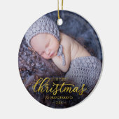 Onze eerste kerst als grootouders Gold Foil Keramisch Ornament (Links)
